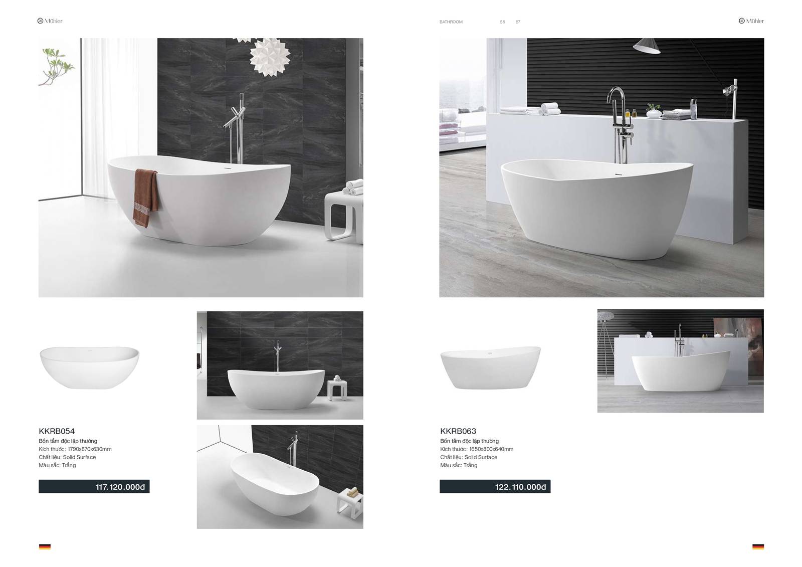 Thiết bị vệ sinh MUHLER Catalogue và Bảng giá mới nhất /Page 29